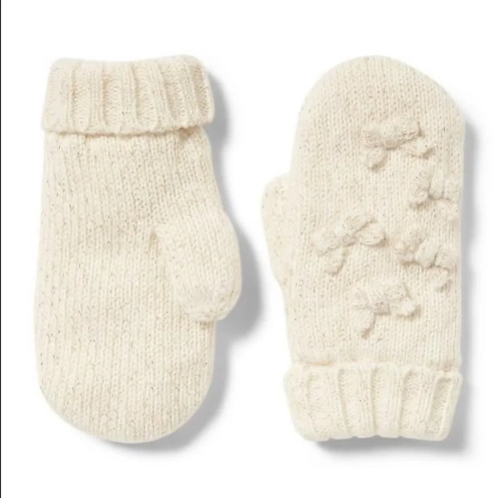 Janie and Jack Shimmer Bow Mittens, 0-6M - NWT